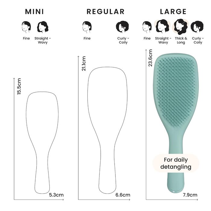 Щітка для волосся Tangle Teezer The Ultimate Detangler для вологого та сухого волосся, розплутуюча щітка для густого, кучерявого та довгого волосся, бірюзова