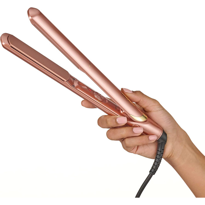 Випрямляч для волосся BaByliss Rose Gold 2598PE з керамічними пластинами, регулювання температури до 235°C, швидкий нагрів, універсальна напруга