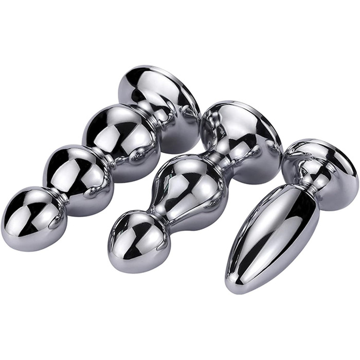 Анальний плаг з нержавіючої сталі з кристалом для стимуляції простати - для жінок, чоловіків, пар