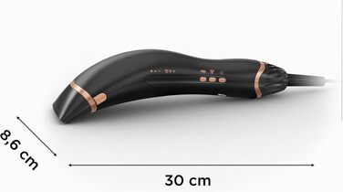 Фен для волосся Rowenta Maestria Nano HY8120 з іонним обдувом, цифровий двигун, 1700 Вт, сірий/рожеве золото