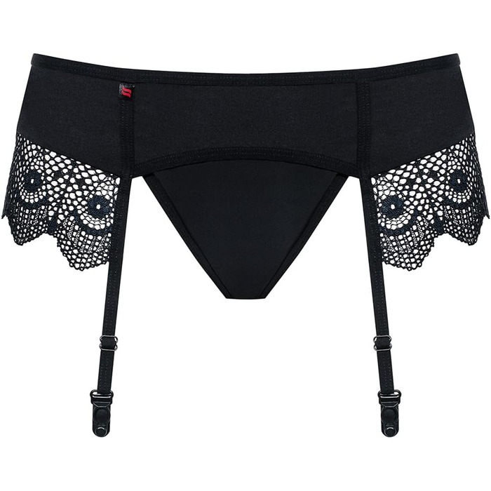 Корсет-стрінг MOKETTA з мереживом, чорний, S-M, у подарунковій коробці