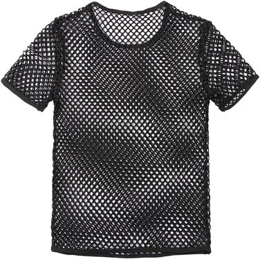 Чоловіча сітчаста футболка з прозорим дизайном, сексуальна сорочка для нічного клубу, стильна футболка в стилі стрітвір