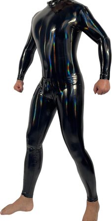 Боді для чоловіків Ohyesbae Laser, блискучий Wet Look, комбінезон з блискавкою, з PU шкіри, боді для SM, легінси, комбінезон, спідня білизна для дресування собак, розмір XXL