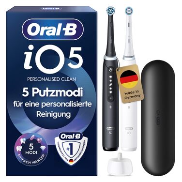 Електрична зубна щітка Oral-B iO Series 5 Matt Black: 5 режимів чищення, набір з 3 насадок та дорожнім футляром