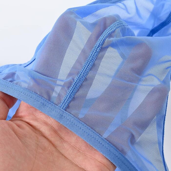 Сліп BIATWOWR для чоловіків: прозорі труси-сліпи з тонкого матеріалу, синього кольору (L)