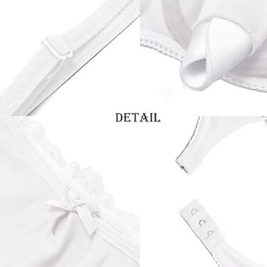 Шекіні: Сексуальний жіночий комплект спідньої білизни - бюстгальтер з кісточками, мереживний, з пуш-ап, танга, глибокий виріз, відкрита спина, бюстєль, для жінок (білий, 6114, XL)