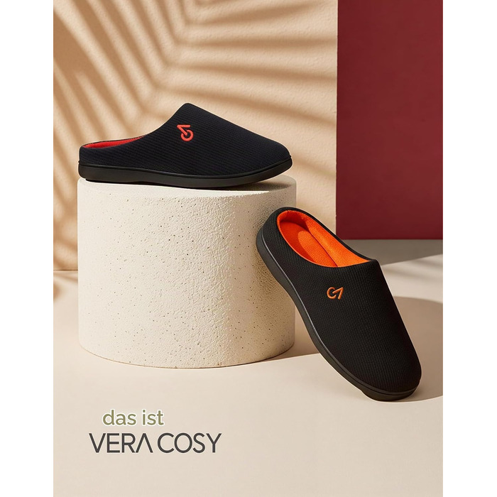 Чоловічі двоколірні капці VeraCosy з ефектом пам'яті (Memory Foam), розмір 42/43 EU, помаранчеві