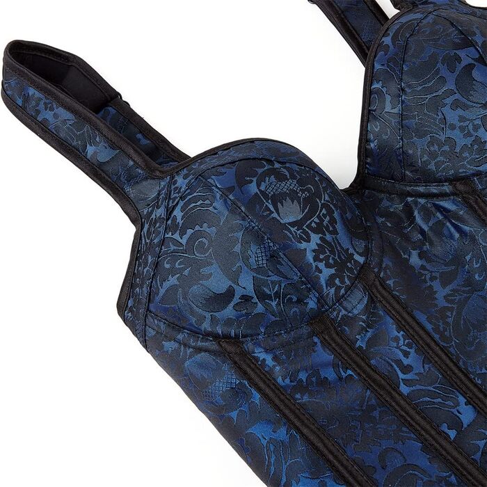 Корсет Grebrafan для жінок з квітковим принтом, повний бюст, корсаж, ретро, синій (42-44)