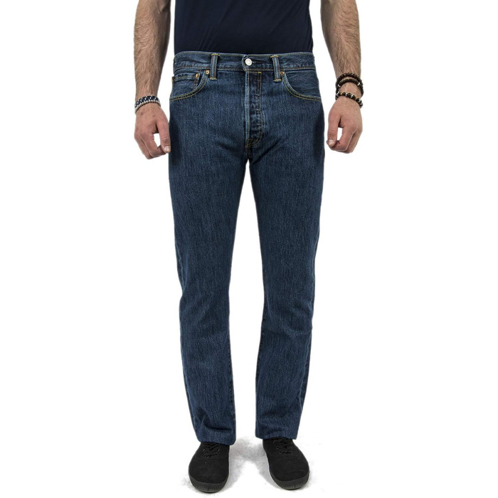 Чоловічі джинси Levi's 501 Original Straight Fit на кнопках, колір Stonewash (31W / 30L)