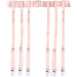 Гірчичний пояс на стегна з металевими кліпсами, 6 шкіряних ремінців з зажимами для підтяжок