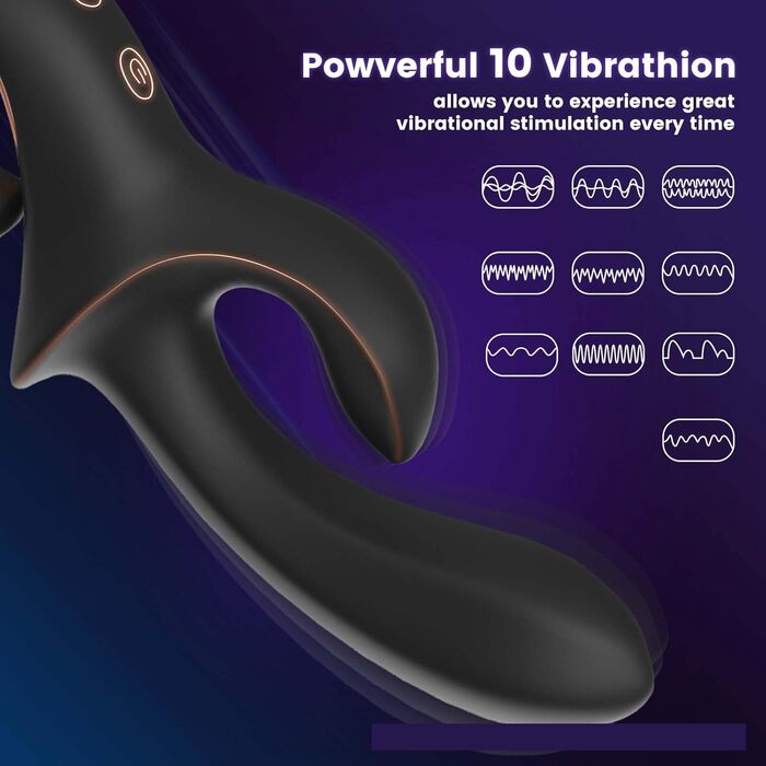 Вібратор для жінок ChicLSQ G-Punkt – 10 режимів, водонепроникний, з двома головками, тихий, перезаряджається, ергономічна ручка