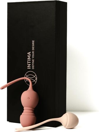 Набір вагінальних кульок Intima Premium з вібрацією | Тренажер для м'язів тазу для жінок | Пристрій для тренування з 10 режимами вібрації та 4 вагами | Кульки для інтимної гімнастики з пультом дистанційного керування | Для жінок