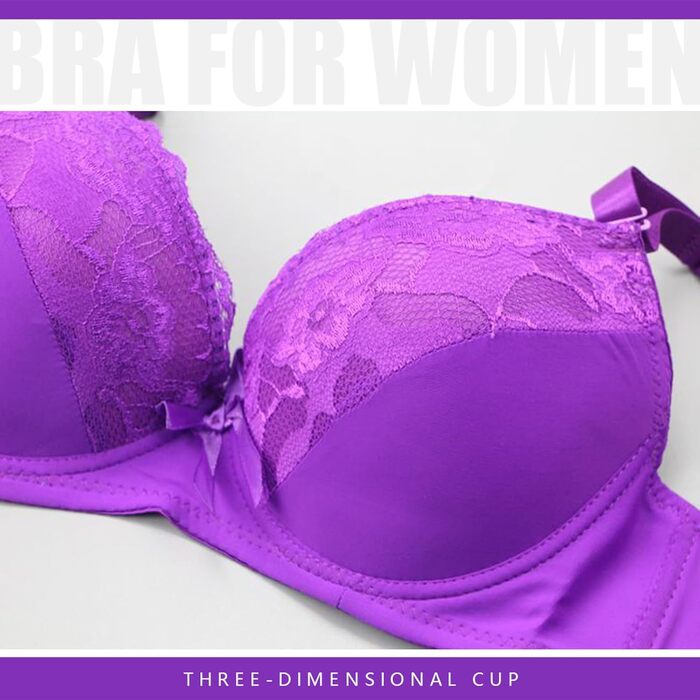 Бюстгальтер Push-up Necalisi BH з кісточками, комплект нижньої білизни для жінок, мереживний бюстгальтер та трусики, блакитний, розмір 38/85B