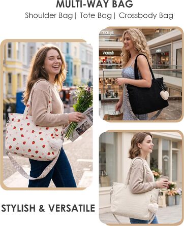 Жіноча сумка-шопер Makukke Cord Tote Bag: велика тканинна сумка через плече з вельвету для роботи, офісу, подорожей та навчання (з бантом)