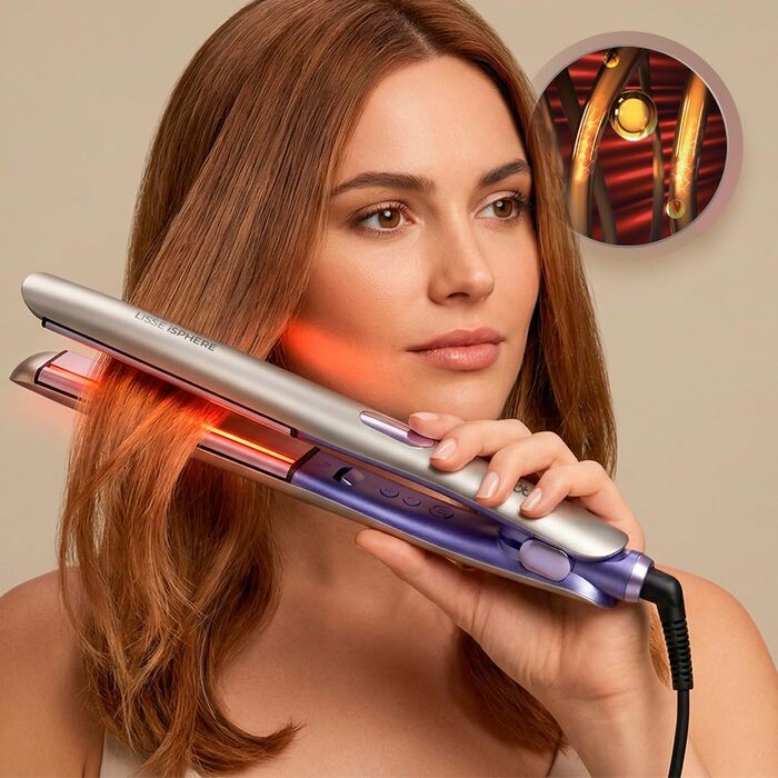 Вузький випрямляч для волосся Cecotec Lisse i-Sphere: інфрачервона технологія, вібруючі пластини, керамічне турмалінове покриття, 160-230°C