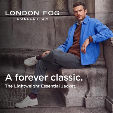 Чоловіча куртка для гольфу London Fog з блискавкою, великі розміри (L-4XL), кобальтовий колір