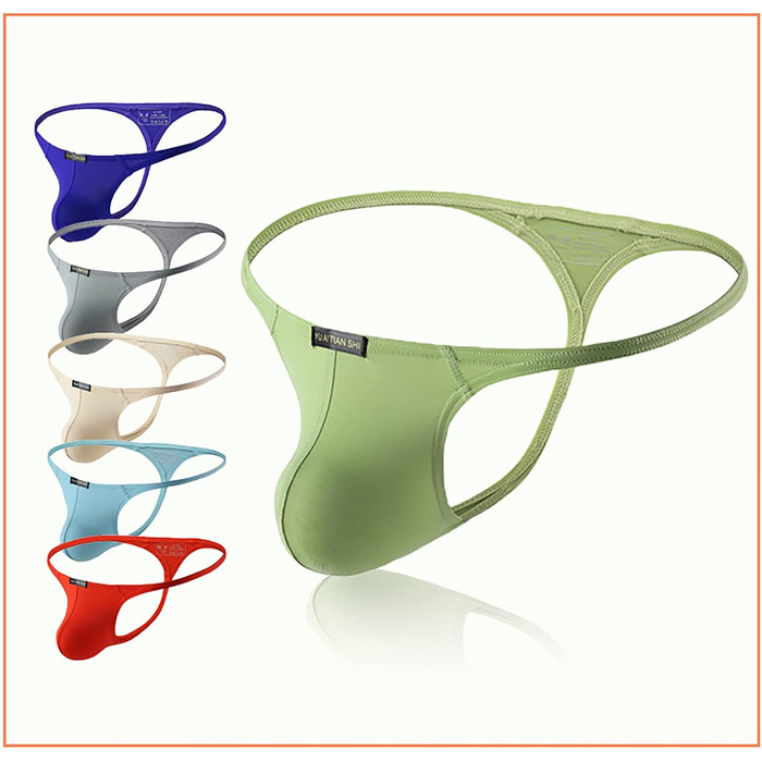 Танга чоловічі Faringoto, 6 шт. в упаковці, низька посадка, однотонні, S-XXL