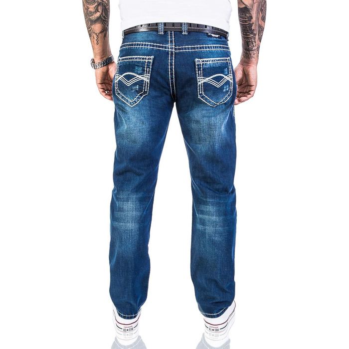 Чоловічі джинси Rock Creek Denim M33 з товстими швами, сині, розмір 32W / 30L