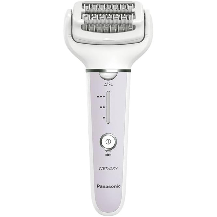 Епілятор Panasonic ES-EY30 2-в-1 для вологого та сухого використання, Dual Disc (60 пінцетів), поворотна головка 90°, 3 швидкості, LED-підсвітка, бездротовий