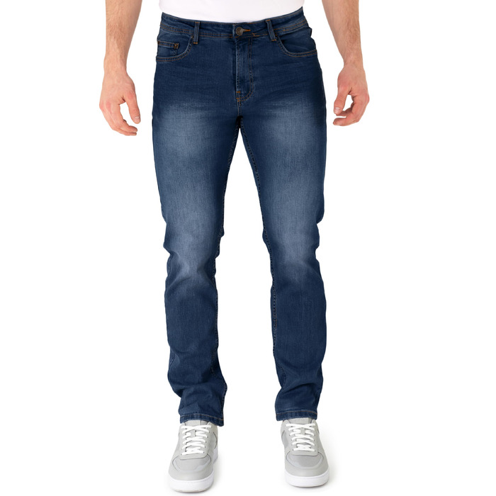 Чоловічі джинси BARBONS Regular-Fit Stretch — класичні прямі штани преміум-якості для бізнесу та відпочинку, сині (34W / 30L)