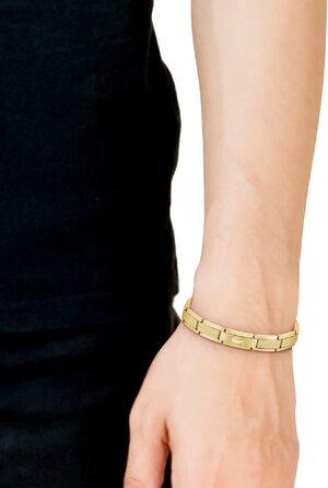 Чоловічий браслет Lacoste STENCIL зі сталі з застібкою-карабіном, колір Yellow Gold