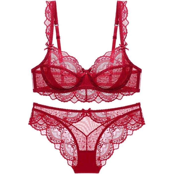 Бюстгальтер MOONBADI для жінок, квітковий дизайн, без кісточок, мереживо, бюстгальтер-бралетт, без пуш-ап, сітчаста підкладка, V-подібний виріз, для щоденного використання, бюстгальтер з підняттям грудей, 34/75D, бордовий