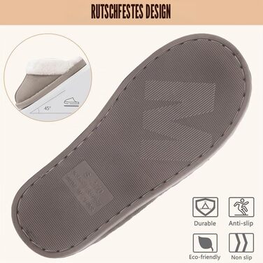 Зимові домашні капці унісекс з ефектом пам'яті Memory Foam, теплі та м'які (розмір 40.5/42 EU, колір Santorini)
