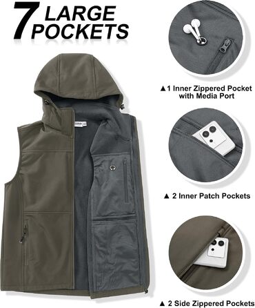 Чоловічий жилет Softshell 33,000ft водонепроникний легкий outdoor для роботи та активного відпочинку, оливковий
