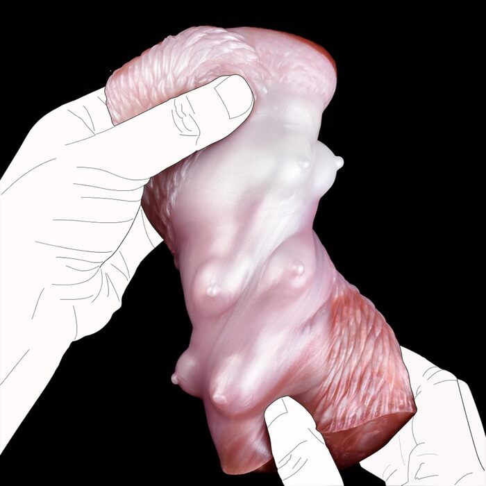 Реалістичний мастурбатор для чоловіків з анатомічною вагіною та анальним тунелем, великий, монстр