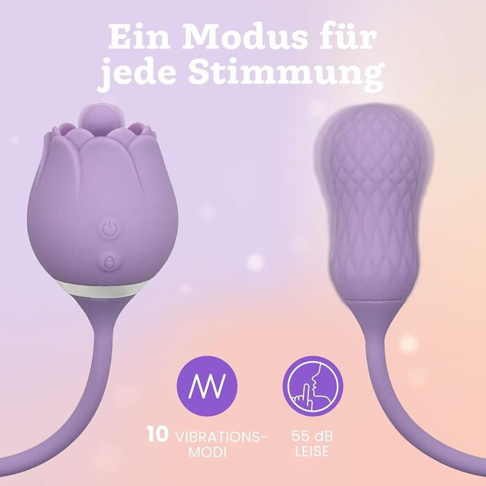 Вібратор-аналізатор Rosen від Oliver James - 10 режимів, водонепроникний, USB-зарядка (фіалковий)