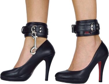 Набір наручників для бондейджу з підкладкою з шкіри: наручники, кайдани для ніг, ошейник, чорний колір