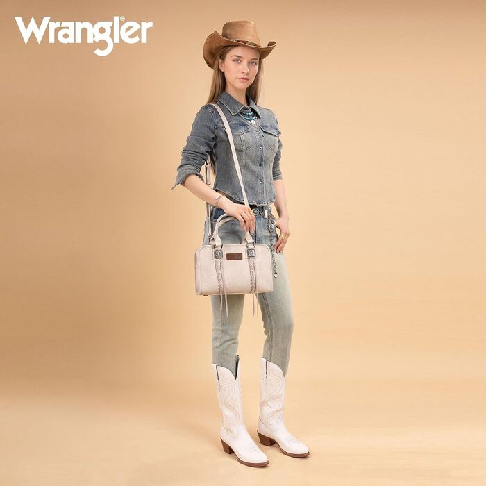 Жіноча сумка-портмоне Wrangler у стилі вестерн, вінтажна сумка з ручкою, бежева