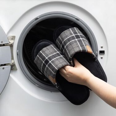 Чоловічі домашні капці GOEWY з ефектом пам'яті (Memory Foam), відкриті пальці, дихаючі та протиковзкі, для дому та вулиці (Чорні, розмір 46/47 EU)