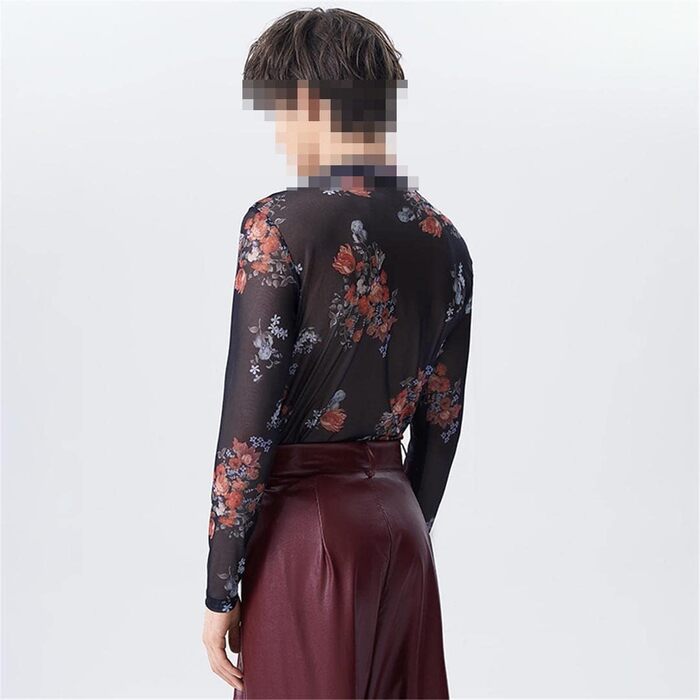 Чоловіча футболка Deepsko з принтом, з довгим рукавом, сітчаста, прозора, для вечірок, повсякденна сорочка