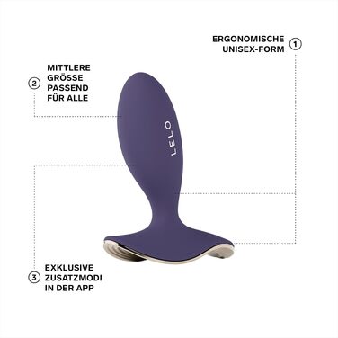 Вібруючий анальний пробка-набір LELO SURFER 2 для жінок та чоловіків, 6 режимів стимуляції, колір Purple