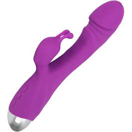 Вібратор для жінок Klitoris та G-точка, Rabbit Silikon, 10 режимів, анальний дildo, реалістичний секс-іграшка, фіолетовий