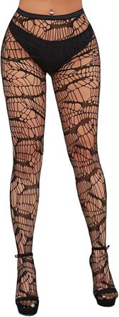 Чулки сітка CYQDMDSM для жінок, мереживні, високі, до стегна, прозорі, набір 4 шт. (6126 Чорний, A)
