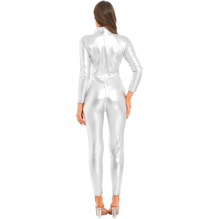 Жіночий комбінезон з довгим рукавом GRRKDFQ срібного кольору, розмір XXL