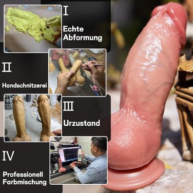 Реалістичний дилда ручної роботи з сильним присоском для безкоштовних ігор. М'який силіконовий фалос (Headmaster)