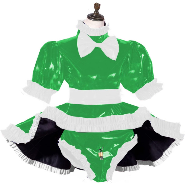 Костюм для рольових ігор Sissy, замкнений, жіночий, труси, костюм служниці, косплей, великі розміри, зелений, XXXL