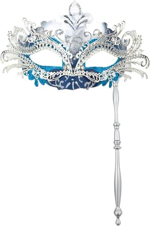 Маска для обличчя на паличці, червона мереживна маска для вечірок, свят, карнавалу, косплею (Grün)