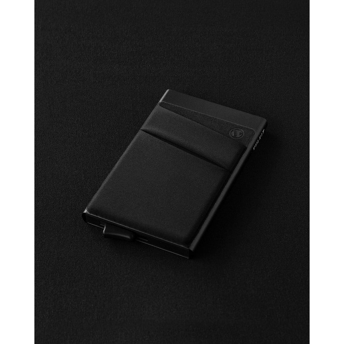 Чоловічий картхолдер VULKIT з RFID/NFC захистом, міні-гаманець для 5-7 карт та купюр, чорний