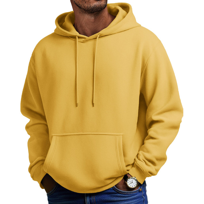 Чоловіче худі COOFANDY з капюшоном, теплий флісовий світшот (Жовтий, XXL)