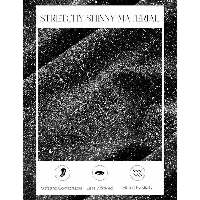 Сукня коктейльна DRESSTELLS для вечірки, весілля, святкування. Чорна, з блискітками, на тонких бретелях, довжина до коліна. Елегантна, для святкових заходів. Розмір L