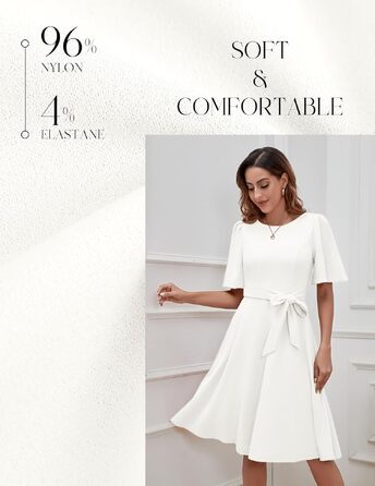 Елегантна сукня-міді Bboninedress коктейльна з поясом, біла (M) - для вечірок та весіль