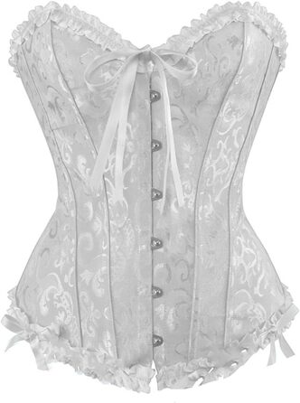 Корсет Daen Korsett для талії, корсет-формувач, корсет з шнурівкою, готичний стиль, вінтаж, білий (L)