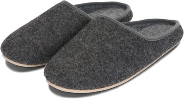 Унісекс капці з фетру BeComfy з протиковзакою гумовою підошвою, колір графіт, розмір 39 EU