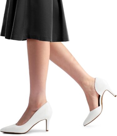 Жіночі туфлі-човники на шпильці DREAM PAIRS, білі, екошкіра (PU), розмір 39 EU