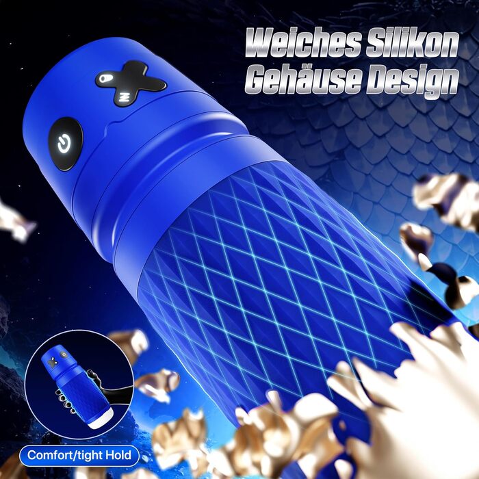 Іграшка для чоловіків Eanatoys Masturbieren – мастурбатор з 3 сосками, 4 вібраторами, 3D реалістична вагіна, функція імітації оргазму, портативна секс-іграшка, блакитна