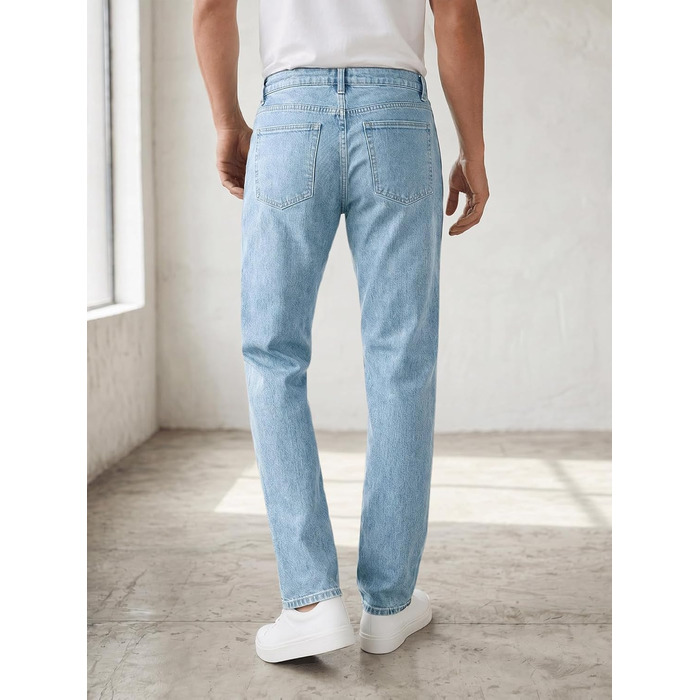 Чоловічі джинси Runcati Slim Fit з бавовни та стрейч, світло-блакитні, повсякденні та ділові штани (30W / 30L)